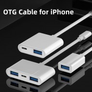 8Pins OTG Adapter For Lighting And USB Drive,OTG Cable For IPhone  USB Camera Adapter Micro SD Memory Card Reader,MIDI Keyboard,Mouse,USB Female OTG Reader Connector Phone Cable Cord